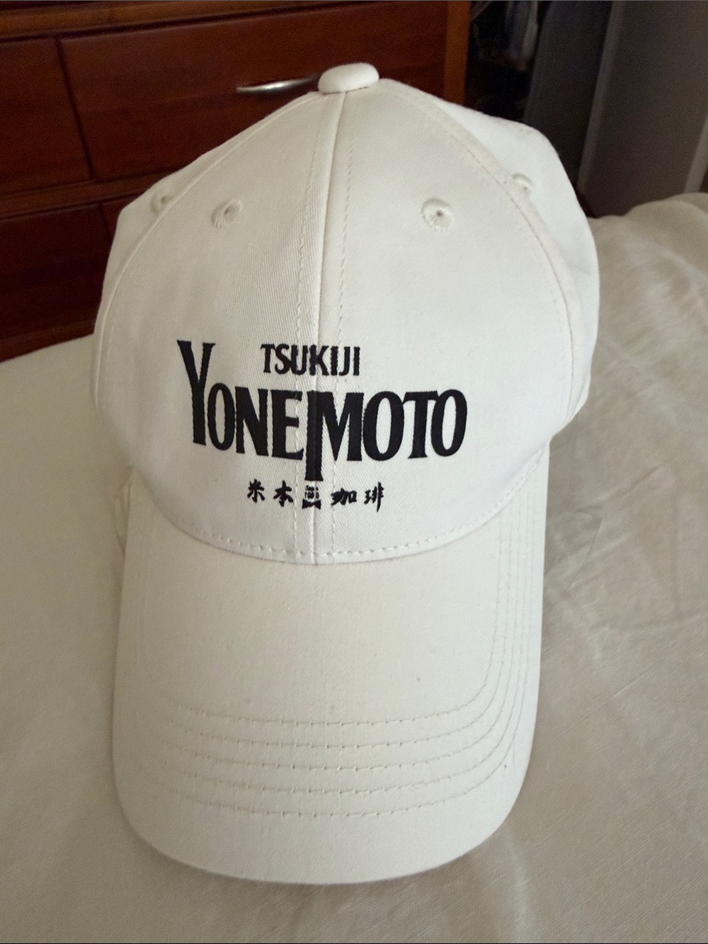 Tsukiji Yonemoto White Embroidered Baseball Cap